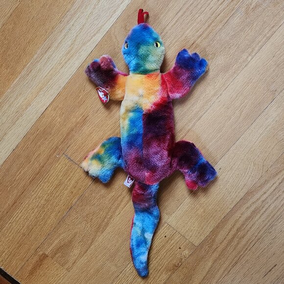 NWT Ty Beanie Buddies Collection "Lizzy" The Multicolored Lizzard Stuffed Animal - Picture 12 of 16